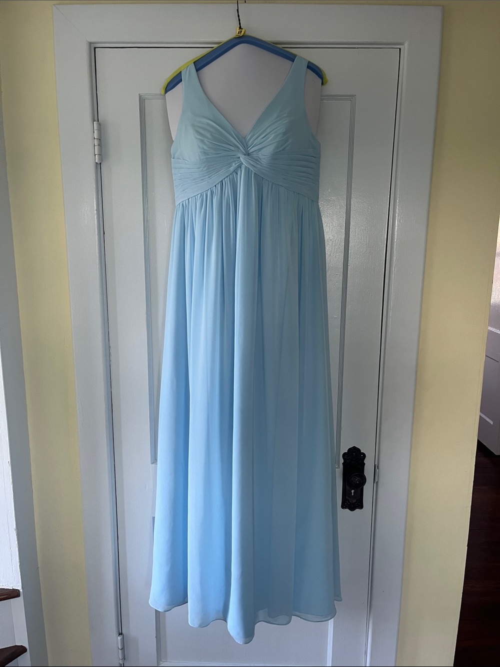 Azazie Yetta Chiffon Dress in Sky Blue